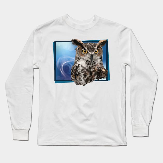 american owl Long Sleeve T-Shirt by obscurite